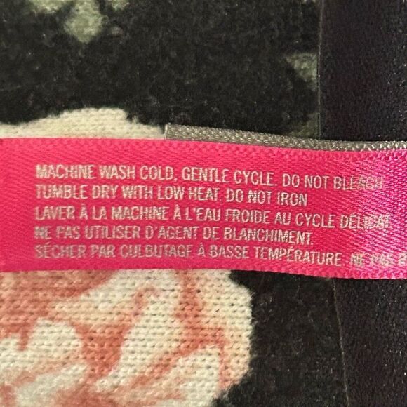 Vince Camuto Black Floral Pants Lounge Boho Super Soft Sleep Excellent Condition - Picture 11 of 11